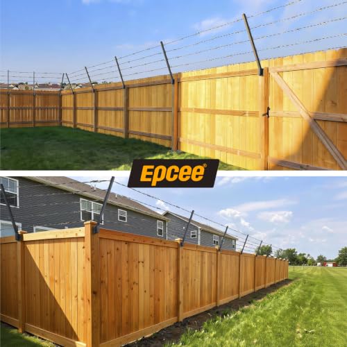 8-Pack Angle 25° Fence Post Extender, 31" Fence Barbed Wire Extend Arm，for Outdoor Fences to Increase Height, Protect Privacy and Pets Jumping Off (8, 31in-25°Angles - Wood Post) - size: 31in-25°Angles - Wood Post