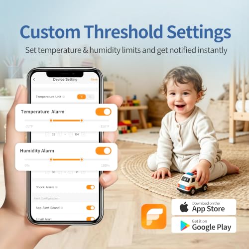 Frigga 4G Cellular Temperature & Humidity Monitor for RV Pets Home Safety | No WiFi Required(WiFi Optional), Remote Temp Sensor with App, Email, App & on-device Voice Alerts, 2 Year Sim Included