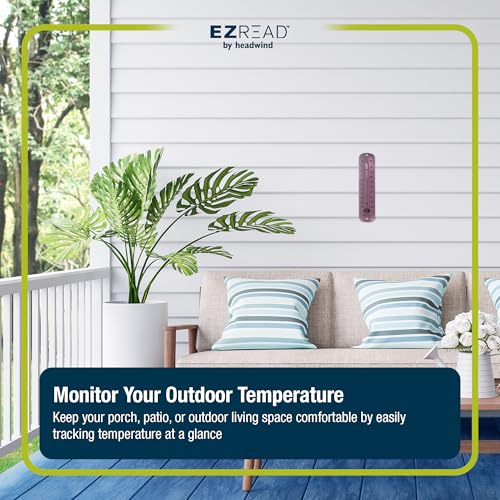 Headwind 12" Paradise Pink Metal Thermometer – Durable Weather‑Resistant Indoor & Outdoor Wall‑Mount Temperature Gauge for Patio, Garden, Home, or Porch – Heavy‑Duty Metal Construction by EZ Read - color: Paradise Pink