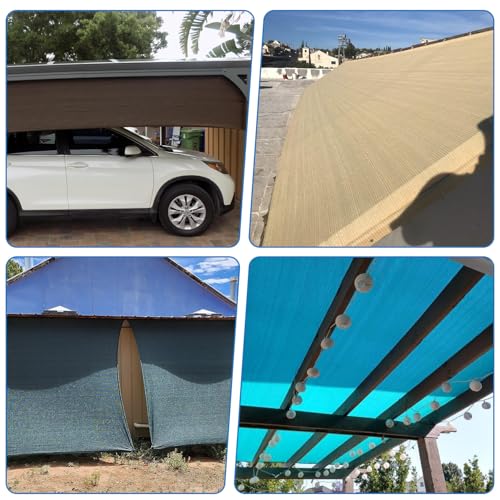 TANG Sun Shade Fabric Roll 8' x 25' Shade Cloth for Patio,Pergola Canopy Replacement Cover, Blockage UV Resistant Mesh Net Sail Sunshades Outdoor for Backyard Garden Plant Deck, Beige