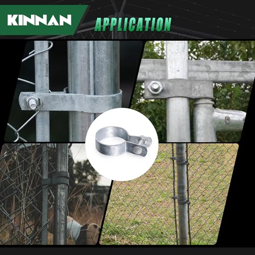 KINNAN 12 Pack 1-7/8'' Galvanized Steel Chain Link Brace Bands with Required Bolts and Nuts, Chain Link Fence Brace Band for Fence, Gate, Posts, Rust-Resistant, Easy to use - size: 1-7/8 inch