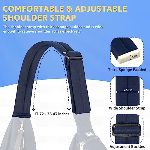 SlowTon Dog Carrier Sling - Thick Padded Shoulder Strap Adjustable, DBL, S | Dog Carriers for Small Dogs, Puppy Carrier Purse for Pet Cat with Front Zipper Pocket Safety Belt Machine Washable - color: F-Navy Knitted Fabric