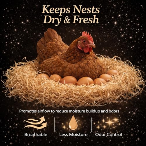 NestNova™ Aspen Nesting Pads for Chickens – 10 Pack 13x13 Excelsior Liners | USA-Grown Aspen, Cleaner Eggs, Kraft-Backed Coop Bedding for Laying Hens - 30 Pads - size: 30 Pads (3 Packs)