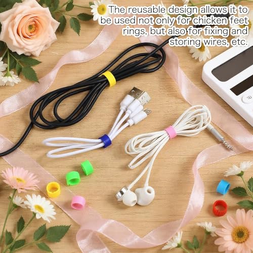 ElevateTech 300PCS 8mm Coturnix Quail Leg Bands Chicken Identification Band Bands Chicken Leg Band Rings Clip-On Round Tags Poultry IdentificationBand
