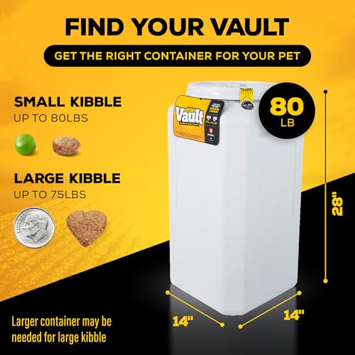 Gamma2 Vittles Vault Pet Food Storage Containers - Sealed Dog and Cat Food Storage Container, Fits up to 80lbs, Made in the USA - [14" L x 28" H] | Sealed, Made in USA - size: 80 Pounds