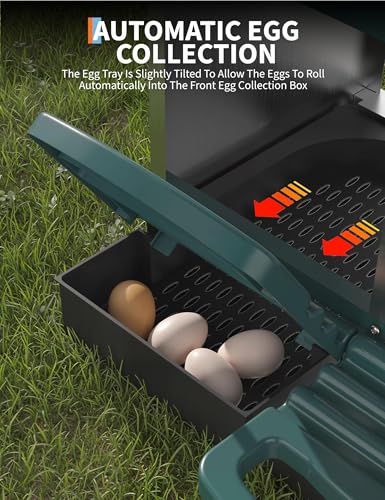 Metal Chicken Nesting Box with Easy-Collect Tray & Lid – 3/4/2x2 Compartment Heavy Duty Roll Away Nesting Boxes for Chickens, Wall Mount or Freestanding, Galvanized Steel Hen Laying Box for Coop