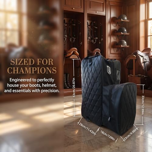 Thick PU Equestrian Storage Bag, Large Capacity Horse Riding Gear Organizer, Portable Travel Tote for Helmet, Boots, Gloves & Grooming Tools, for Barn, Trailer & Equestrian Events
