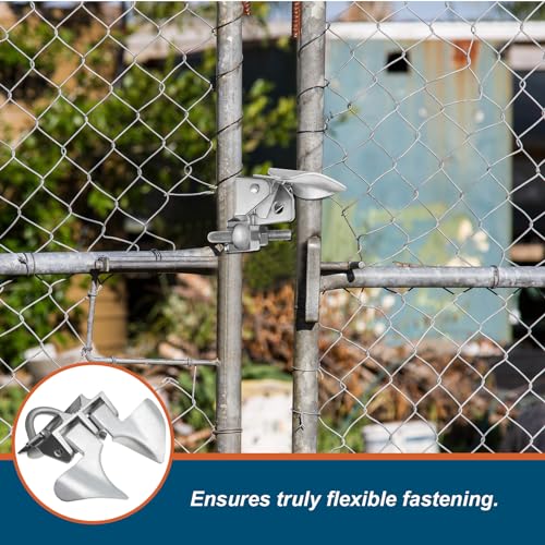 Tandefio 2 Pcs Chain Link Fence Butterfly Gate Latches Galvanized Steel Butterfly Latch Chain Link Gate Closer Fence Gate Latch for 1-3/8 Gate Frame and 2-3/8 Gate Post, Silver