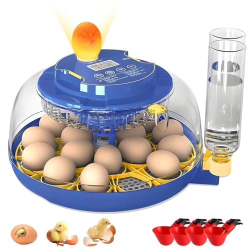 18 Egg Incubator with Automatic Egg Turning and Humidity Control,Water Refill,Egg Candler,Incubators for Hatching Chicken,Ducks,Goose,Quail,Pigeon,Parrot,Turkey for Farm, Home,Science Classroom