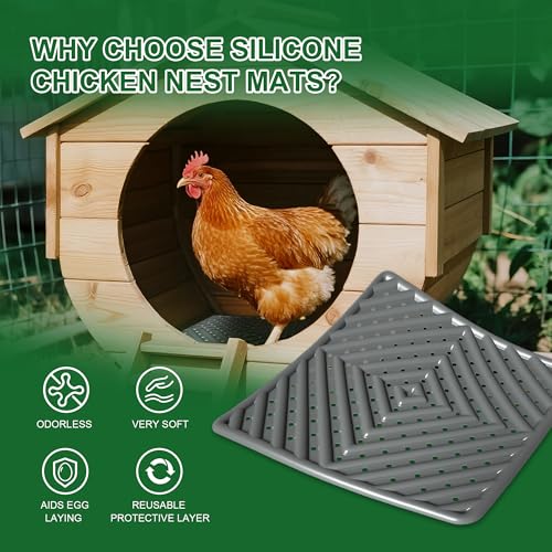 Chicken Nesting Pads for Coop, 4 Pack Washable Reusable Nesting Box Pads | Soft Nesting Box Pads for Chickens Laying Eggs, Washable Reusable Design, Easy Coop Bedding Replacement