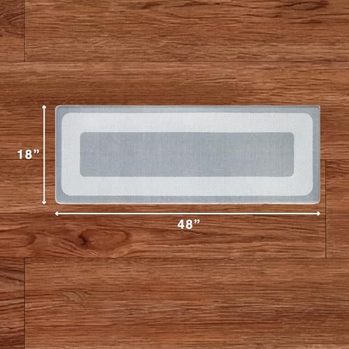 Chef Gear Hettie Anti Fatigue Cushioned Kitchen Mat 18"x48" Grey - color: Grey, size: 48"L x 18"W x 0.3"Th