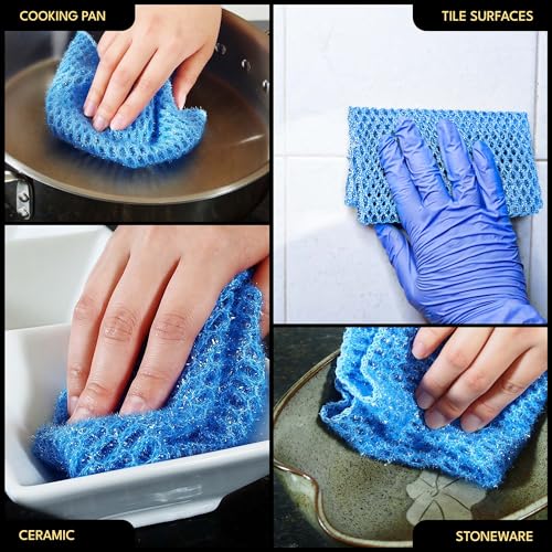 Non Scratch Dish Scrubbers for Cleaning Dishes (1PK) - Reusable Kitchen Sponge - Replace Dish Sponges for Washing Dishes - Best Household Scrubbing Pad & Alternative Dishwashing Scrub Pads Supplies - color: 1pk All Purpose