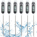 6 Pcs Instant Read Meat Thermometer Long Probe,White | Probe Waterproof Digital Thermometer, For Cooking BBQ Water Milk Liquids, Quick Accurate Food Temperature - color: white