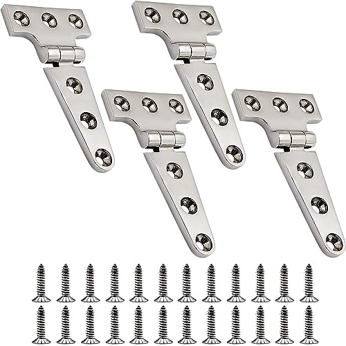 316 Stainless Steel T Hinges Marine Grade 4'' x 2" Heavy Duty Boat Hatch Hinge (100 mm X 54 mm) 4 Pack Casting Cabinet Hardware Door Hinge with Screws - style: 4'' x 2" 4 Pack