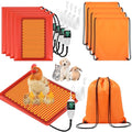 4 Pack Heated Chicken Pad for Brooders Small Animal Pet Heating Pad Warming Chick Nesting Mat with Temperature and Timer Waterproof Chicken Coop Heater Mat(23.6 x 15.7 Inches) - size: M