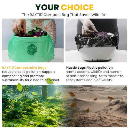 Compost Bags 1.3 Gallon,150 Count,Compostable Small Trash Bags for Kitchen Countertop Compost Bin 0.75, 1,1.2, 1.3Gallon,ASTM D6400, US BPI and Europe OK compost HOME certified - color: 1.3G-150count