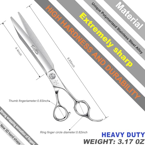 High-end Professional Dog Grooming Scissors Pet Grooming Shears 8 Inches Extremely Very Sharp Made Of Stainless Steel Alloy By Hand For Dog Cat Groomer - color: 8inch Shears