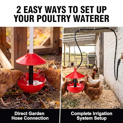 Automatic Poultry Waterer System with Tubing | Complete Watering System, Automatic Refill, Poultry Coop Supply, Easy Setup