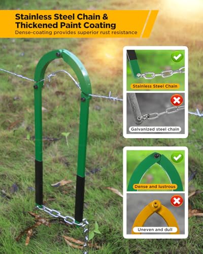 Fence Wire Fixer, Heavy Duty Barbed Wire Stretcher and Tightener | High-Carbon Steel, Serrated Grip, Rubber Sleeve, Fencing Repair Tool for Plain, Barbed and Electric Wire in Farm Ranch Garden