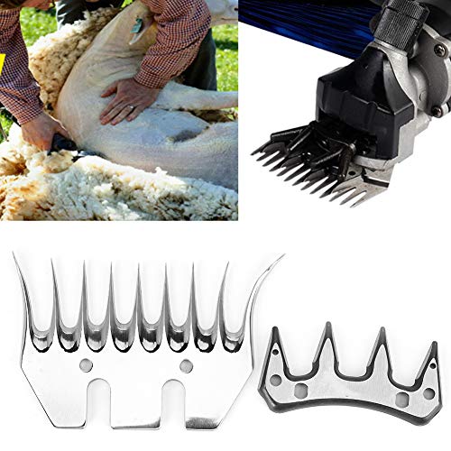 Stainless Steel Sheep Clippers 9 Tooth 13 Tooth Replacement Shearing Cutter Upper Serration for Sheep Goat Grooming, Smooth Efficient Cutting for Farmers Livestock Trimming - size: 9-tooth curved (+ swing )