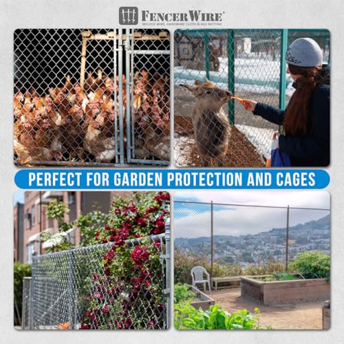 Fencer Wire 9 Gauge Durable Green Vinyl Coated Chain Link Fence Kit, Complete Fencing DIY Set w/Fence Fabric, Gate, Posts, Top Rails & Hardware for Yard, Garden & Animal Enclosures (4ft. x 54ft.) - color: Green, size: 54 FT