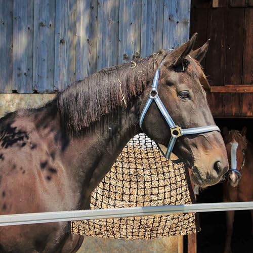 2 PCS Slow Feed Hay Net for Horses, Hay Net for Livestock,Slow Feeder for Goats Sheep Donkey, Easy to Fill and Hang, Black, 35 x 31 Inch