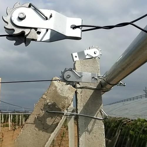 Inline Wire Tensioner Steel Clip Lock Wire Ratchet Tensioner Electric Fence Strainer For Most Farm Fence Settings, etc. (120mm*2mm) 2pcs