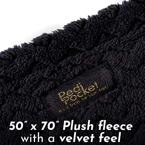 PediPocket 50"x70" Ravishing Raven Foot Pocket Blanket Plush Fleece Non-Electric - color: Ravishing Raven
