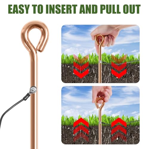 Electric Fence Wire Connect The Energizer and Electric Fence Charger Solar Fence Charger Solar Powered Electric Fence, Solar Electric Fence (6FT(Wire+Grounding Rod)) - style: 6FT(Wire+Grounding Rod)