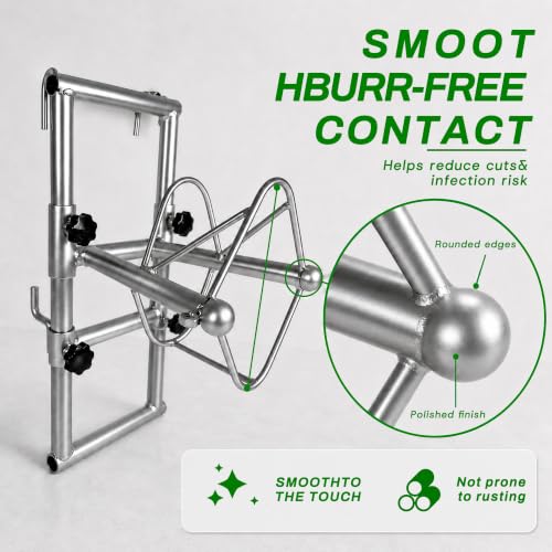 Sturdy Goat & Sheep Stand – Portable Livestock Stand with Bottom Hook, Adjustable Height for Milking, Shearing, Hoof Trimming & Grooming, Fence Mount for Farm & Ranch
