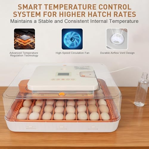 Nest IV - 56 Egg Incubator for Breeders, Fully Automated, Accurate Humidity & Temp Control, Chick Separator, Flexible Egg Spacing, Custom Incubation Days, Auto Turning & Auto Stop, Easy Monitoring - size: 56 Egg [Gray]