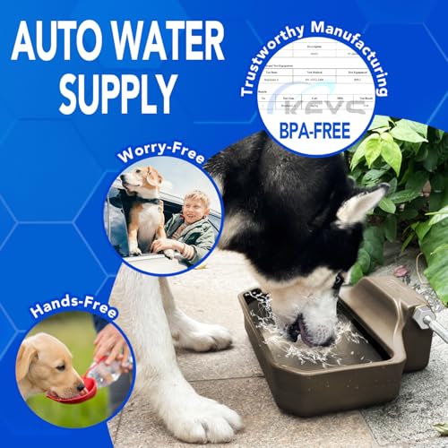 PETTEN Auto Fill Dog Water Bowl, Outdoor 1Gal/3.75L Automatic Dispenser | Auto-refill float valve,no electricity.3.75L for dogs/cats&livestock.3/4"GHT hose connection.Food-grade HDPE,durable - color: Brown