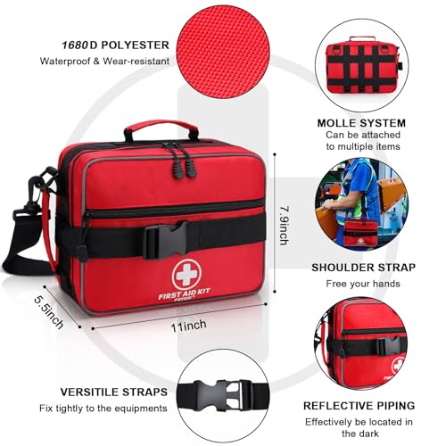 Poygik Premium 420-Piece Large First Aid Kit for Home, Car, Camping | Well-Organized, Portable Emergency Medical Kits for Travel, Truck, Hiking, Sports, Office, Businesses & Outdoor Emergencies