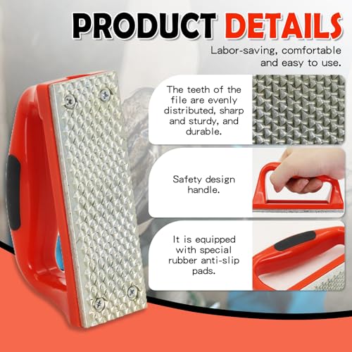 Mini Hoof Rasp for Horses Portable – Carbon Steel Farrier File Trimming Tool | Ergonomic Non-Slip Rubber Handle, Pocket-Size Hoof Care Tool for Horses, Goats, Sheep, Donkeys, Alpacas, Veterinarians,Farm