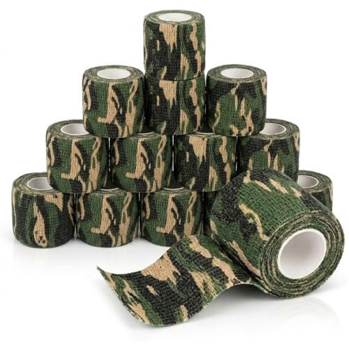 12 Pack Self Adhesive Bandage Wrap,Vet Wraps,2" X 5 Yards Elastic Cohesive Bandage Wraps,Army Green - color: Army Green, size: 2IN - 12Pack
