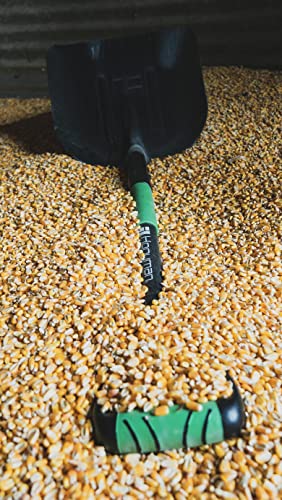 Hooyman Scoop Shovel with Lightweight Aluminum Head Construction, Ergonomic No-Slip H-Grip, D Handle, and Fiberglass Core for Moving Feed, Gardening, Land Management, Yardwork, Farming, and Outdoors - style: Scoop Shovel