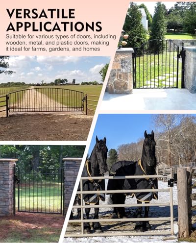 2 Way Farm Gate Latch, Heavy-Duty Lockable Fence Latch with Self-Locking Nut, Black Livestock Gate Latch Compatible with Pastures, Stables, Ranches, Horse Corrals,Farms - size: 1PC
