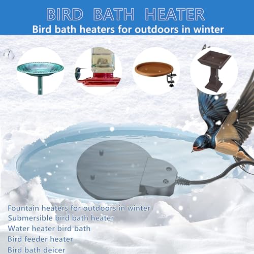 250W Bird Bath Heater - Suitable for Livestock, Poultry, Horses, Cows, Birds, and Chicken Waterers - Winter Use Indoors/Outdoors - Aluminum Cast for Efficient Heating