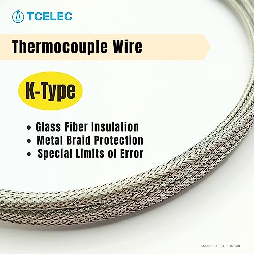 TCE-K05H5-100 K-Type Thermocouple Sensor Probe with Stainless Steel Probe M8 Screw and Miniature Thermocouple Connector for Furnace Oven K-Type Related Meter Temperature Range from 77℉ to 1472℉
