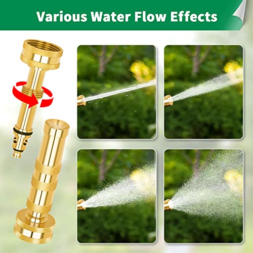 AUTOMAN Brass Hose Nozzle – High Pressure Jet Nozzles 2 Pack, Heavy Duty Sprayer for Garden Hoses, Adjustable Spray Gun, Solid Twist Water Hose Nozzle for Patio, Lawn, Car Wash, Extra 6 Rubber Washers - size: Brass Twist Nozzle-2 Pack