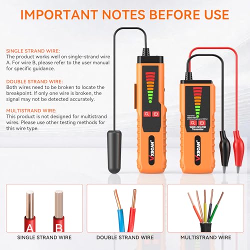 Underground Cable Locator, F04 Wire Tracer with Probe and Earphone, Cable Tester for Locating Breakage in Dog Fence, Irrigation Control & Electrical Wires - color: Yellow
