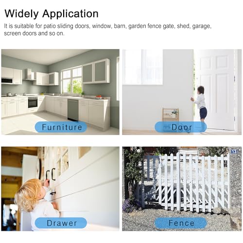 Patio Sliding Door Loop Lock, Thickened Anti-Rust Sliding Gate Latch for Fence,Garden, Bathroom, Outdoor, Garage, Window (Black,2 Pack) - color: Patio Bolt - 2 Pack