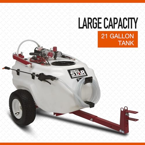 NorthStar 21-Gallon Tow-Behind Boom/Spot Sprayer, 2.2 GPM, 12V, 70 PSI | NSQ on-demand pump, Spring-loaded breakaway boom, Wide-area coverage, Targeted spot application, ATV/lawn tractor towing - size: 21 Gallon