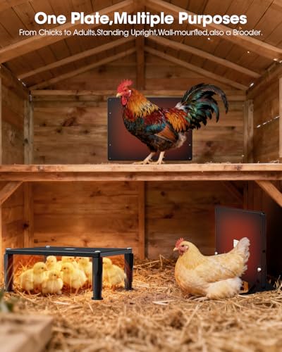 Brooder Heater for Chicks,Chicken Brooder with APP & Thermostat,Smart Chicken Coop Heater with Adjustable Temp (41~176℉) & 24H Timer,120 Watts Radiant Heat Flat Panel Heaters for Winter