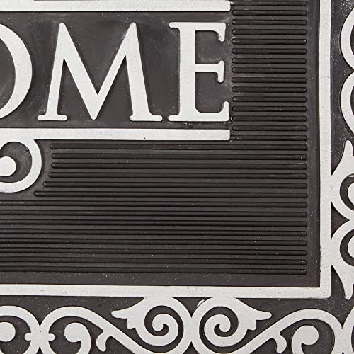 DII Rubber Doormats Collection All Weather, 18x30, Silver Welcome Scroll - color: Silver Welcome Scroll, size: 1'6" x 2'6" (Rectangular)