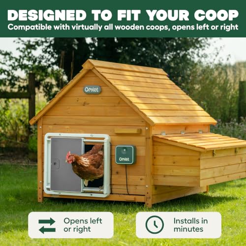 Omlet Smart Automatic Chicken Coop Door Opener | WiFi & App Control | Light Sensor or Timer | Built-in Safety Sensors | Weatherproof | Battery or Plug-in Power | Alexa & Google Home Compatible | Grey - color: Smart Grey