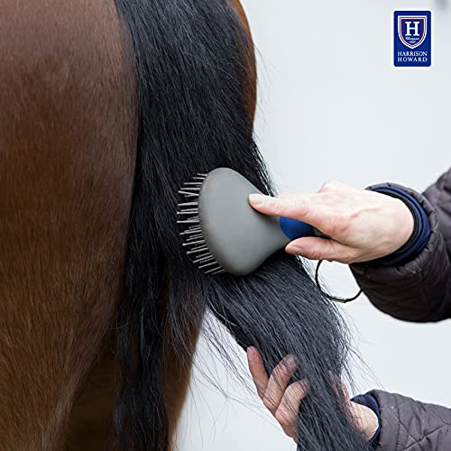 Harrison Howard ShineWell Humanized Design Non-Slip Ultra-Soothing Mane and Tail Brush for Horse - color: Deep Blue