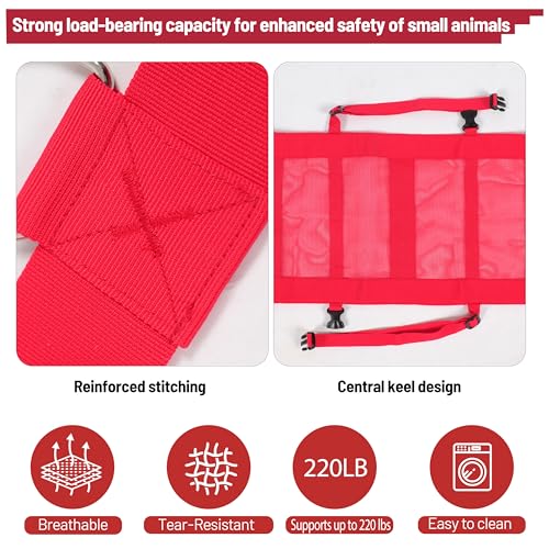 Calf Weighing Sling, Livestock Weight Sling for Lambs, Goats, Sheep & Piglets | Heavy Duty Animal Weight Scale Harness for Farm Use (Red) - color: Red