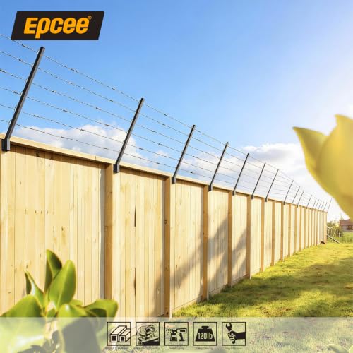 8-Pack Angle 25° Fence Post Extender, 40" Fence Barbed Wire Extend Arm，for Outdoor Fences to Increase Height, Protect Privacy and Pets Jumping Off (8, 40in-25°Angles - Wood Post) - size: 40in-25°Angles - Wood Post