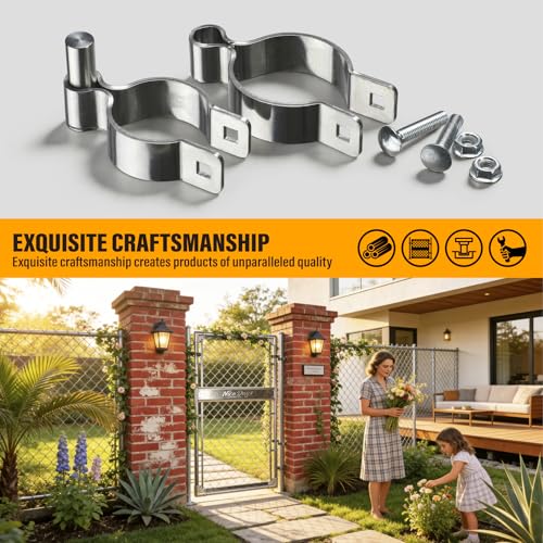 2 Pack 1-7/8" x 2-3/8" Chain Link Fence Gate Hinge, 304 Stainless Steel Heavy Duty Male Female Post Hinges with Bolts and Nuts - color: 1-7/8", size: 2-3/8"